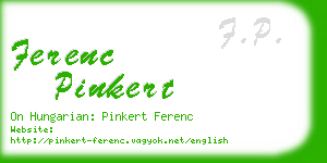 ferenc pinkert business card